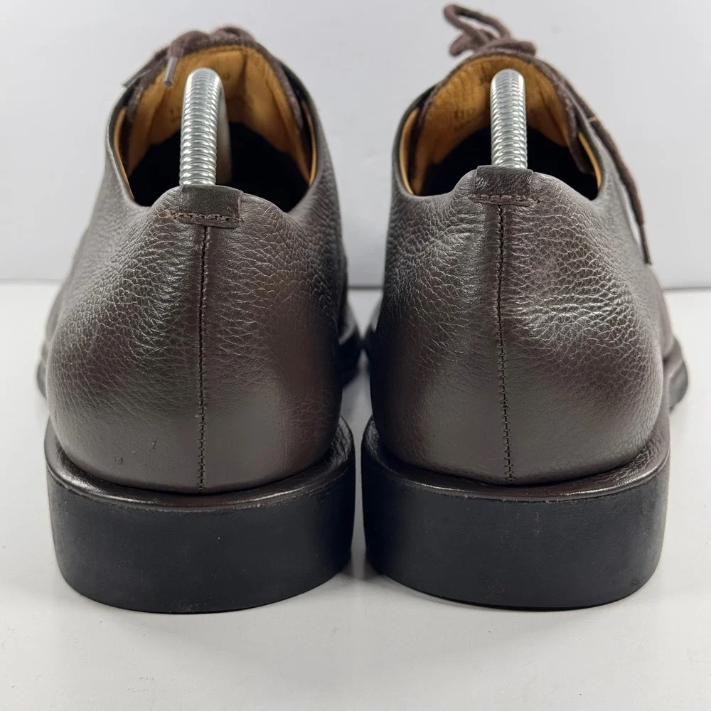 Sandro Moscoloni Vineyard Merlot Brown Pebbled Leather Moc Toe Oxfords Mens 11 D